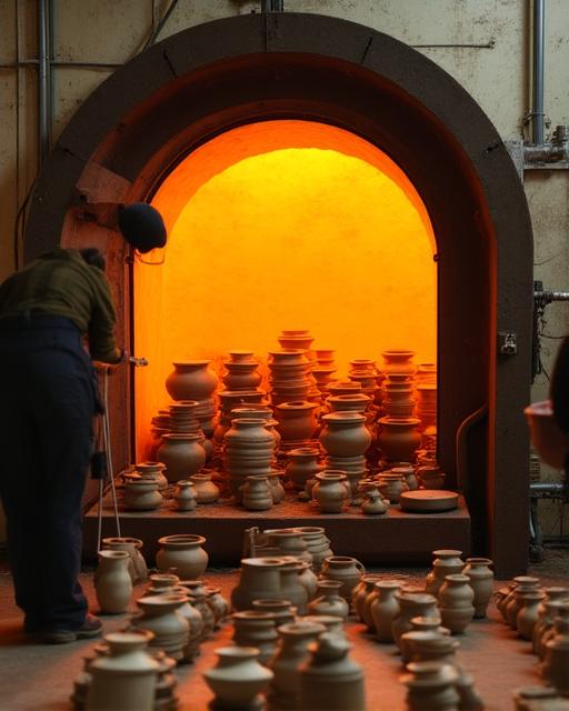 Energy-efficient kiln firing eco-friendly pottery in Nauru